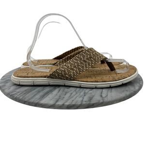 Pete Huntington Flip Flop Mens 10 Thong Sandals Woven Strap Cork Footbed New